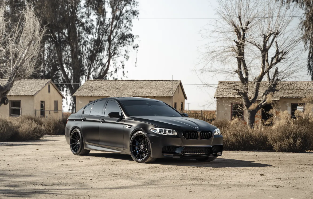 Photo wallpaper Bmw, F10, Matte Black, M5