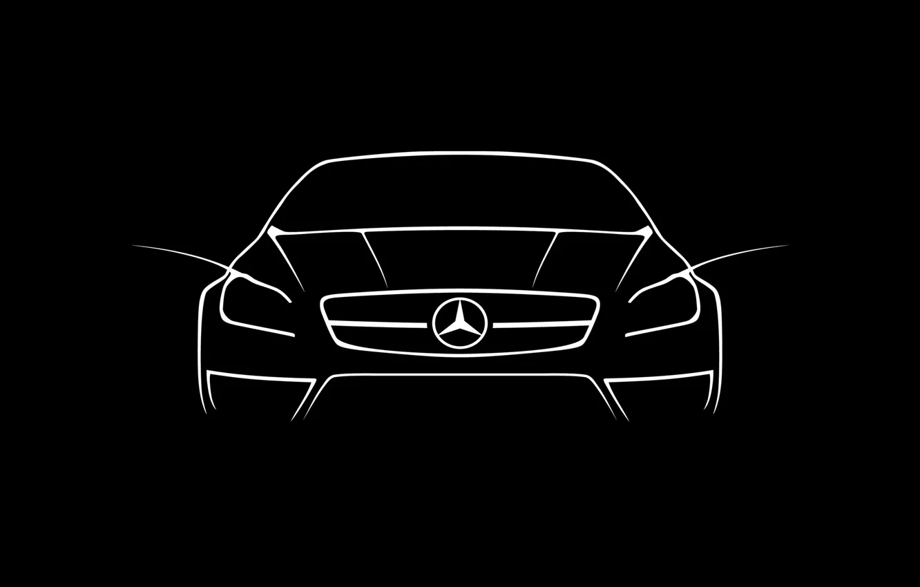 Photo wallpaper white, amg, draw, cls, mercdedes, mercedes cls 63 amg