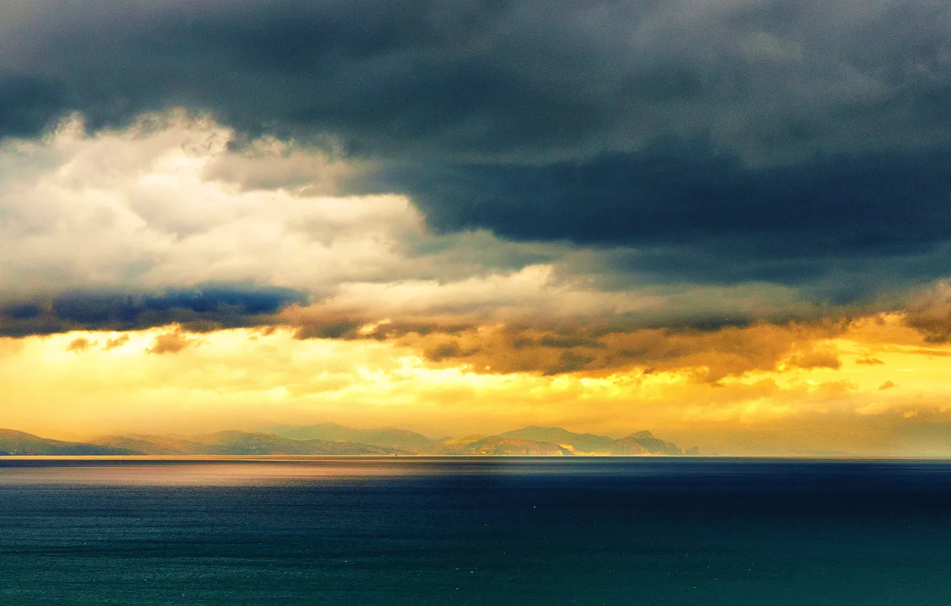 Photo wallpaper sea, sunset, Crimea