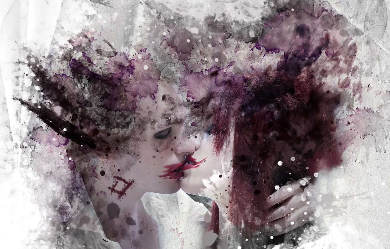 Photo wallpaper girl, mood, art