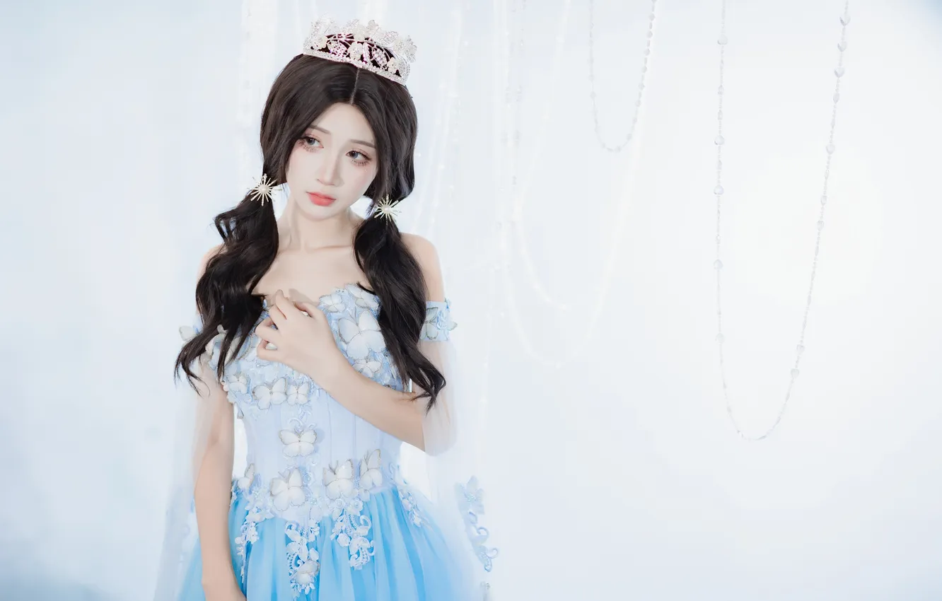Photo wallpaper woman, beautiful, crown, model, pretty, cosplay, asian, cute