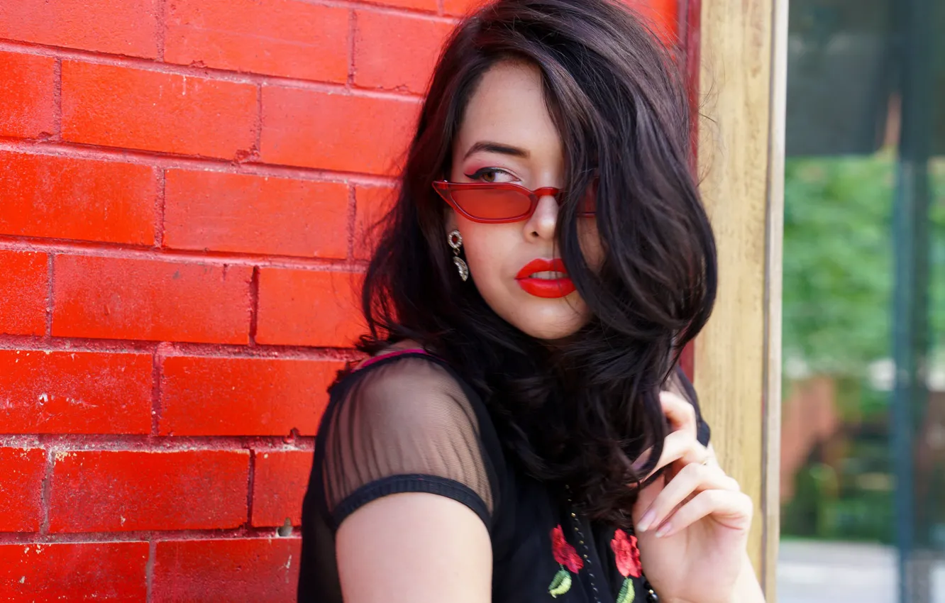 Photo wallpaper face, style, model, glasses, Cecilia