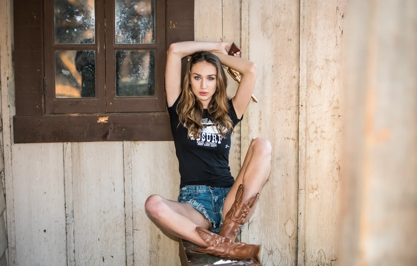 Photo wallpaper lingerie, fashion, shorts, dress, hat, model, Denim, Athena