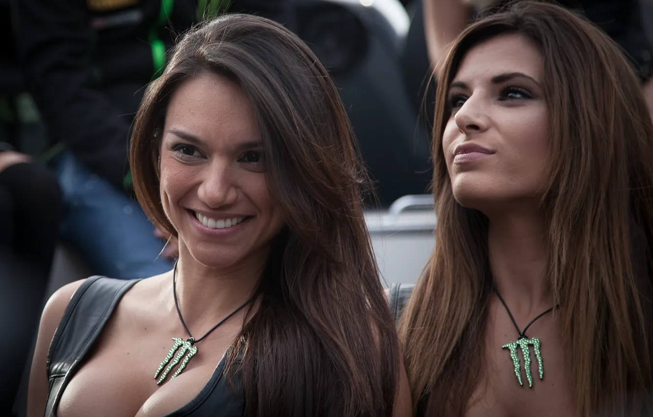 Photo wallpaper girls, beauty, brunette, Moto Gp