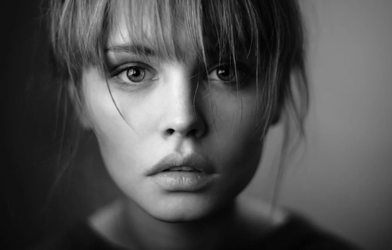 Photo wallpaper girl, photo, model, black and white, beautiful, Anastasia Shcheglova