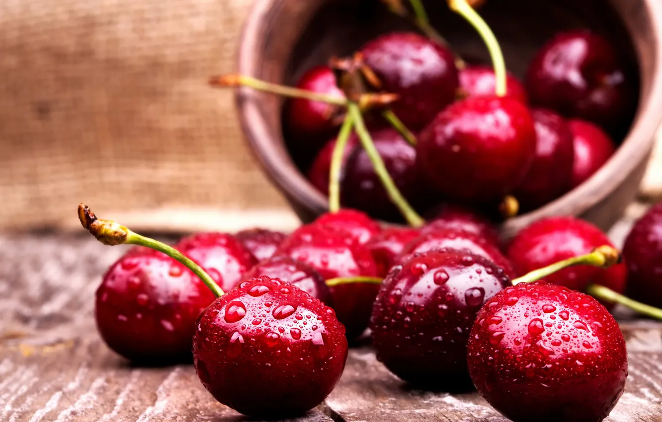 Photo wallpaper cherry, berries, fresh, cherry, sweet, cherry, berries
