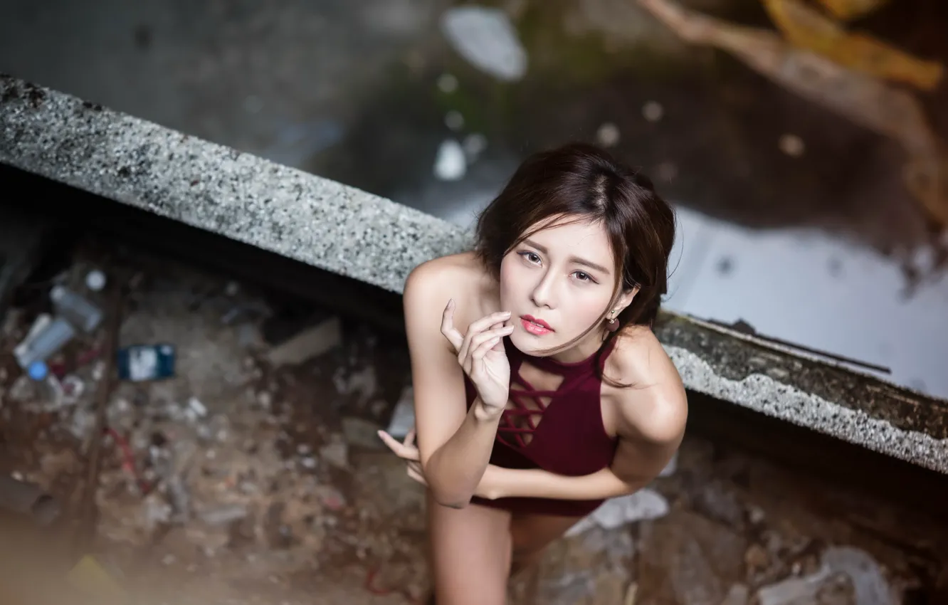 Photo wallpaper look, girl, Asian