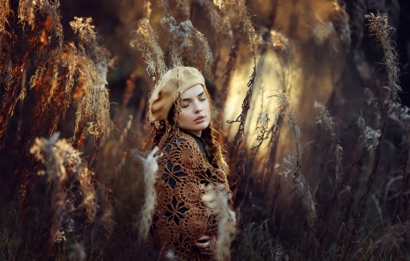 Photo wallpaper girl, light, thickets, Anna Melnikova