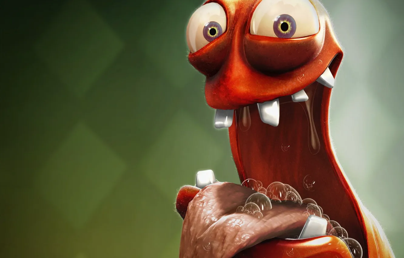 Photo wallpaper bubbles, mug, scout