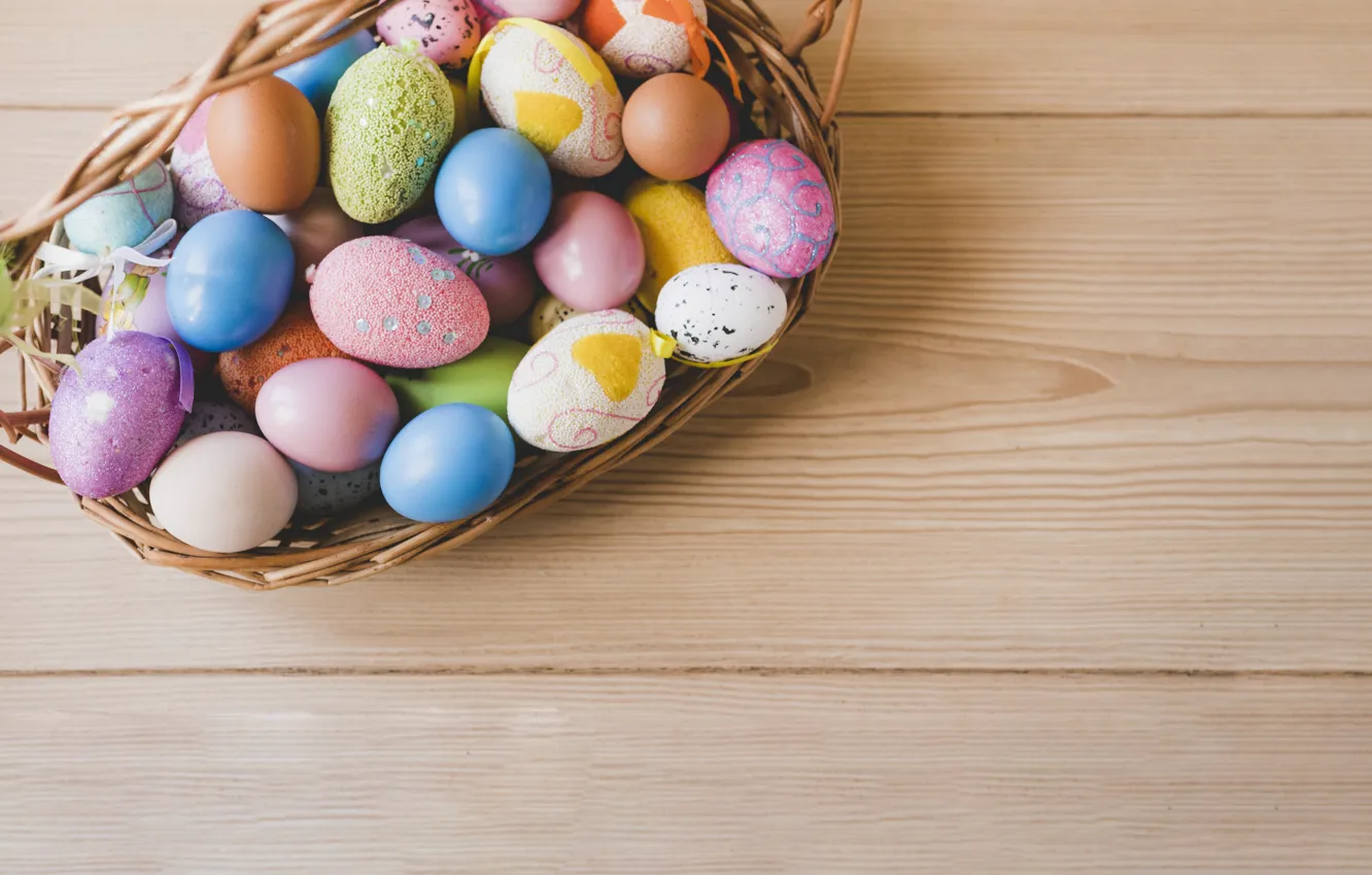 Photo wallpaper holiday, eggs, Easter, Basket, Orthodox holiday