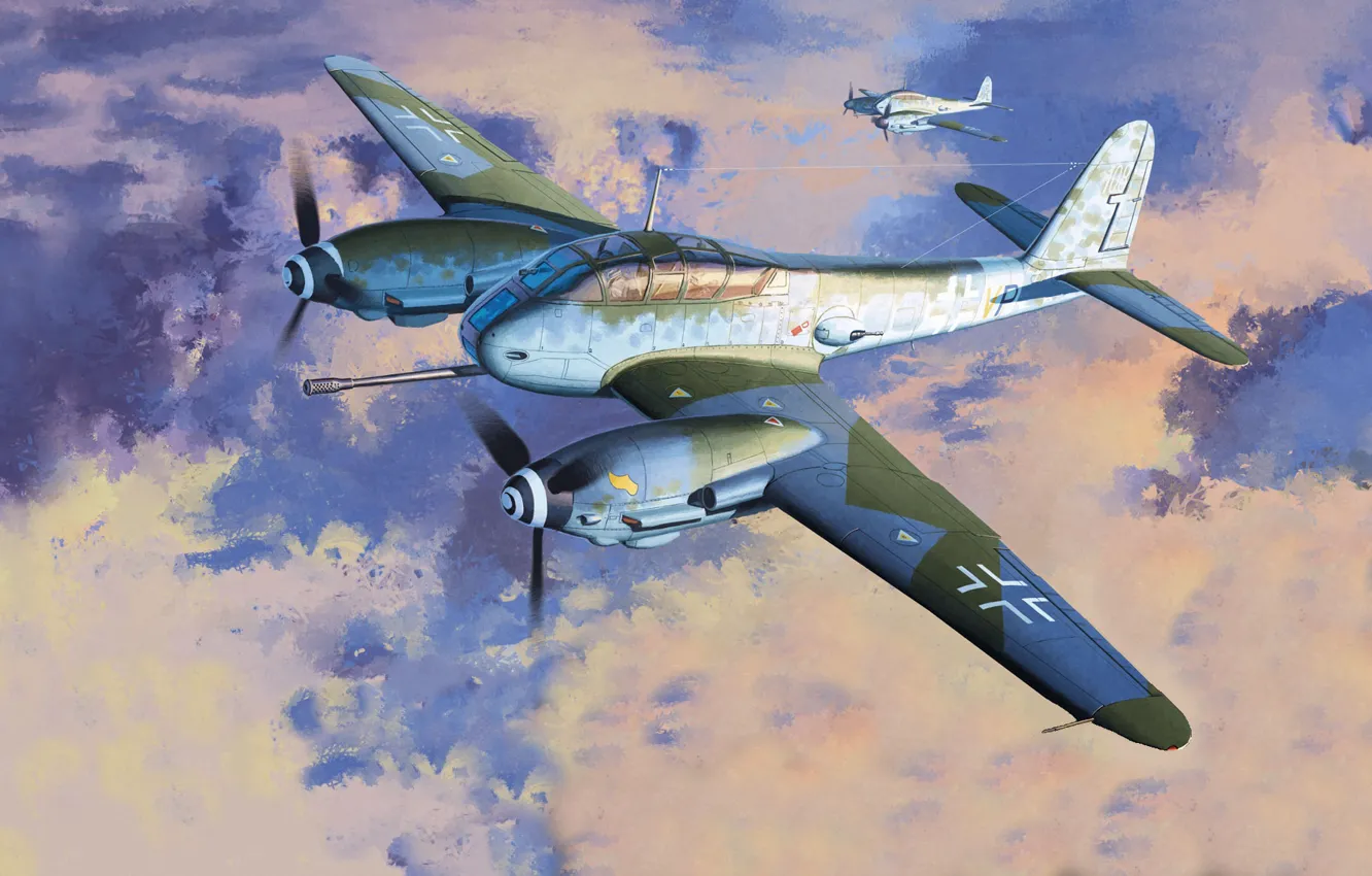 Photo wallpaper Germany, heavy fighter, Me-410, Messerschmitt 410, Me 410B-2/U4