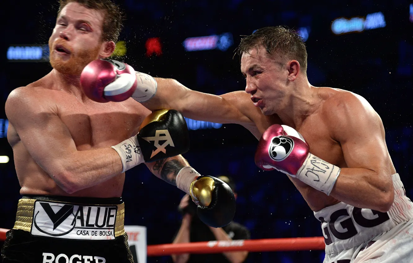 Photo wallpaper Boxing, the fight, GGG, Saul "Canelo" Alvarez, Gennady Golovkin, Canelo