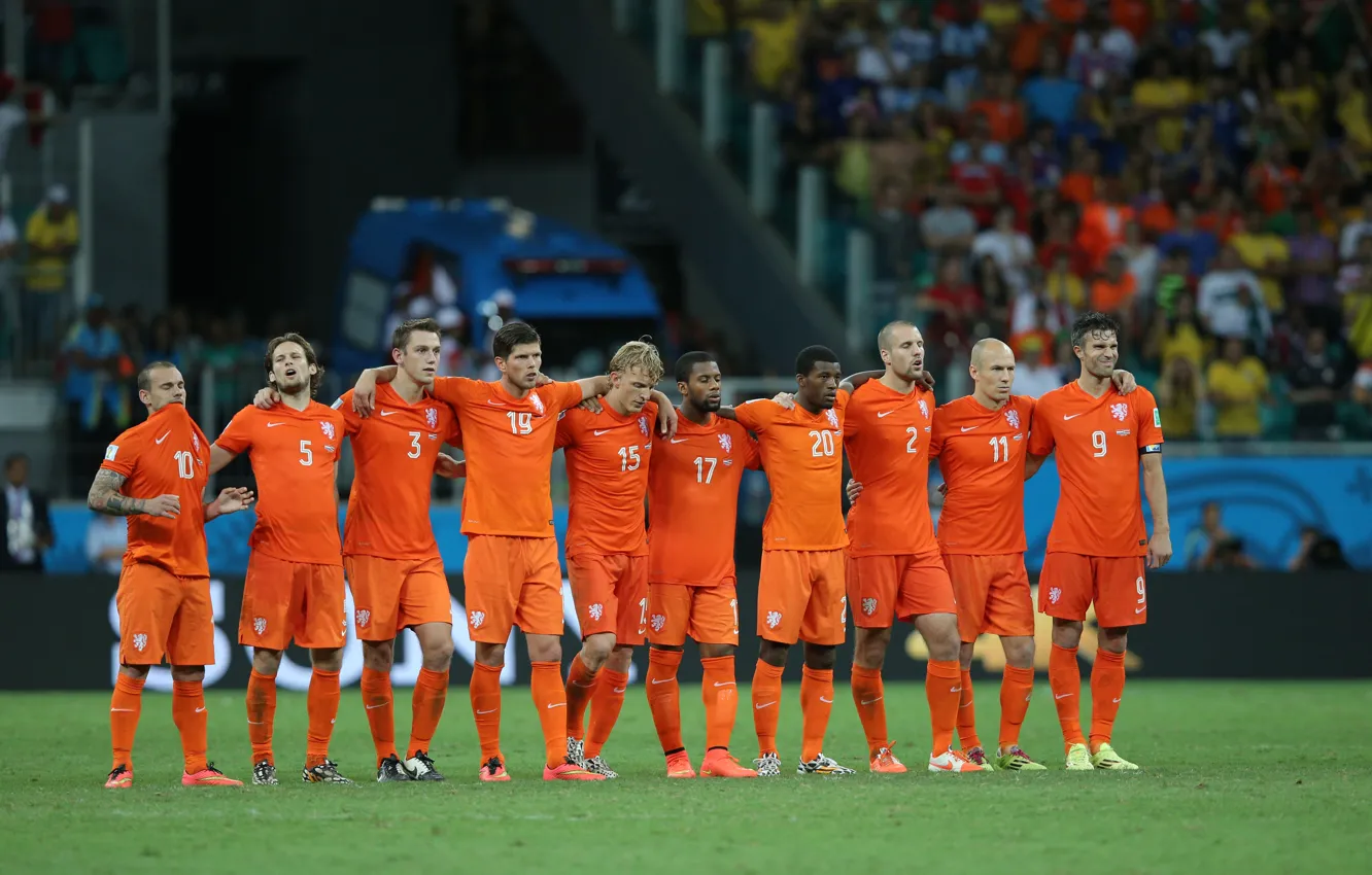 Photo wallpaper Wesley Sneijder, Robin van Persie, Robin van Persie, Arjen Robben, Arjen Robben, World Cup 2014, …