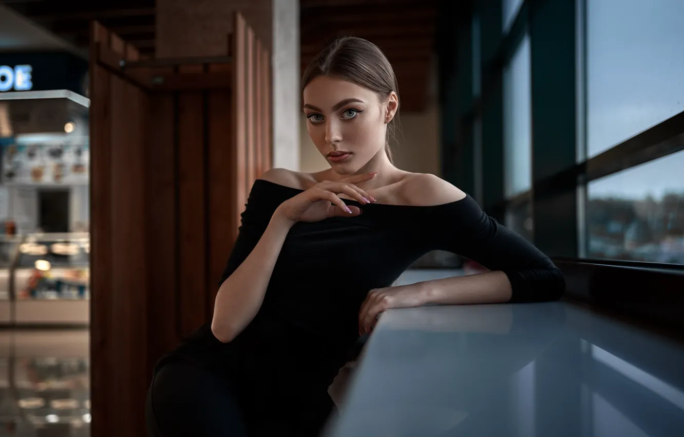 Photo wallpaper look, girl, Vyacheslav Shishkov