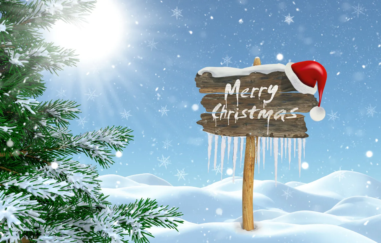 Photo wallpaper winter, snow, snowflakes, new year, Christmas, Christmas, winter, snow