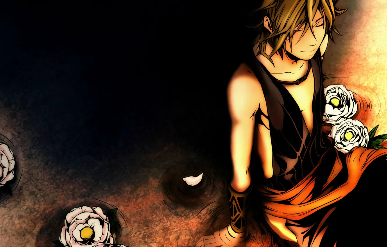 Photo wallpaper guy, black background, art, Camellia, visual novel, kemuri karakara, hirari abeno, Donten ni Warau