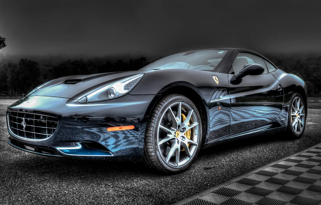 Photo wallpaper asphalt, hdr, Ferrari