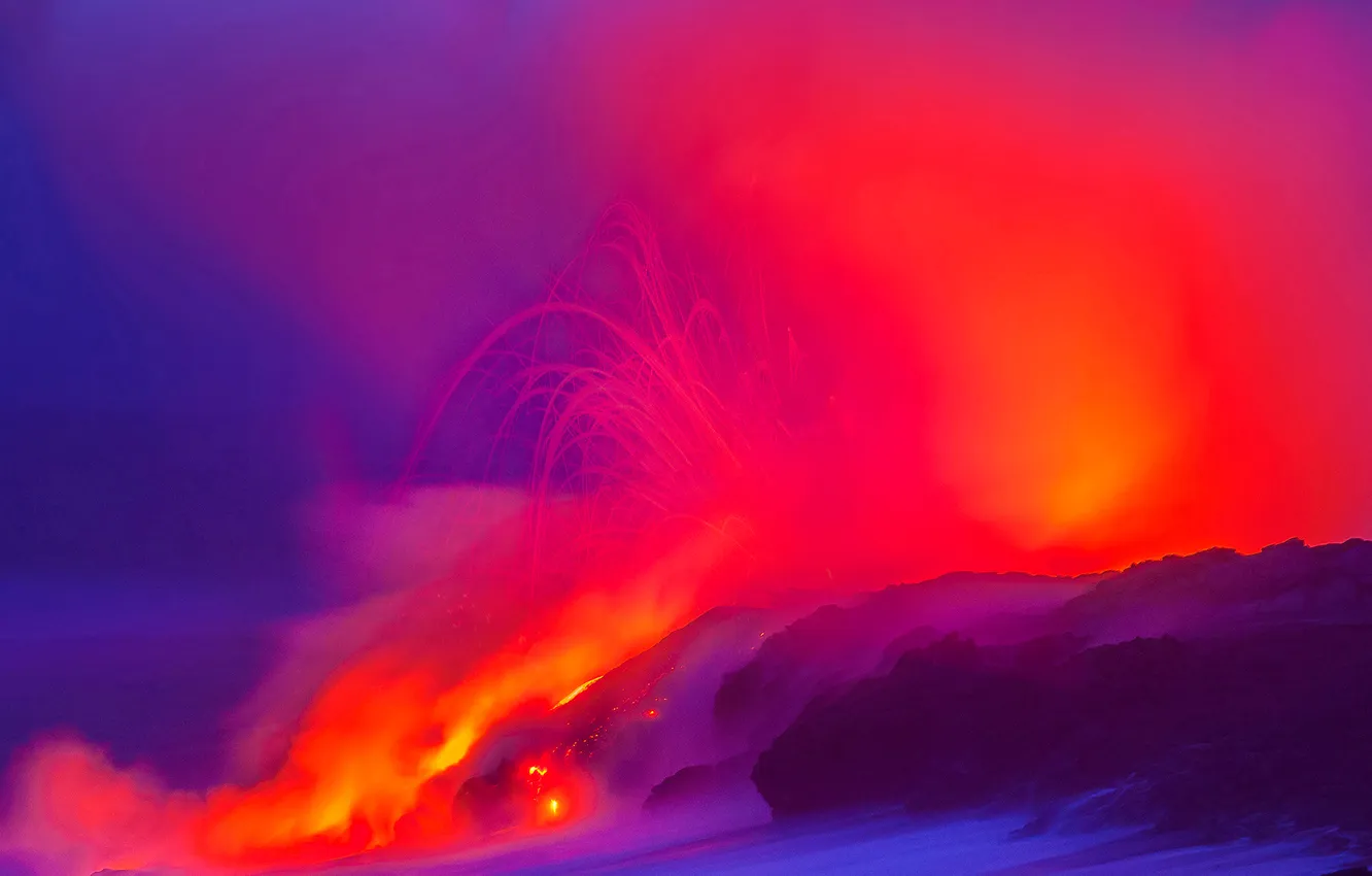Photo wallpaper light, element, color, the volcano, the eruption