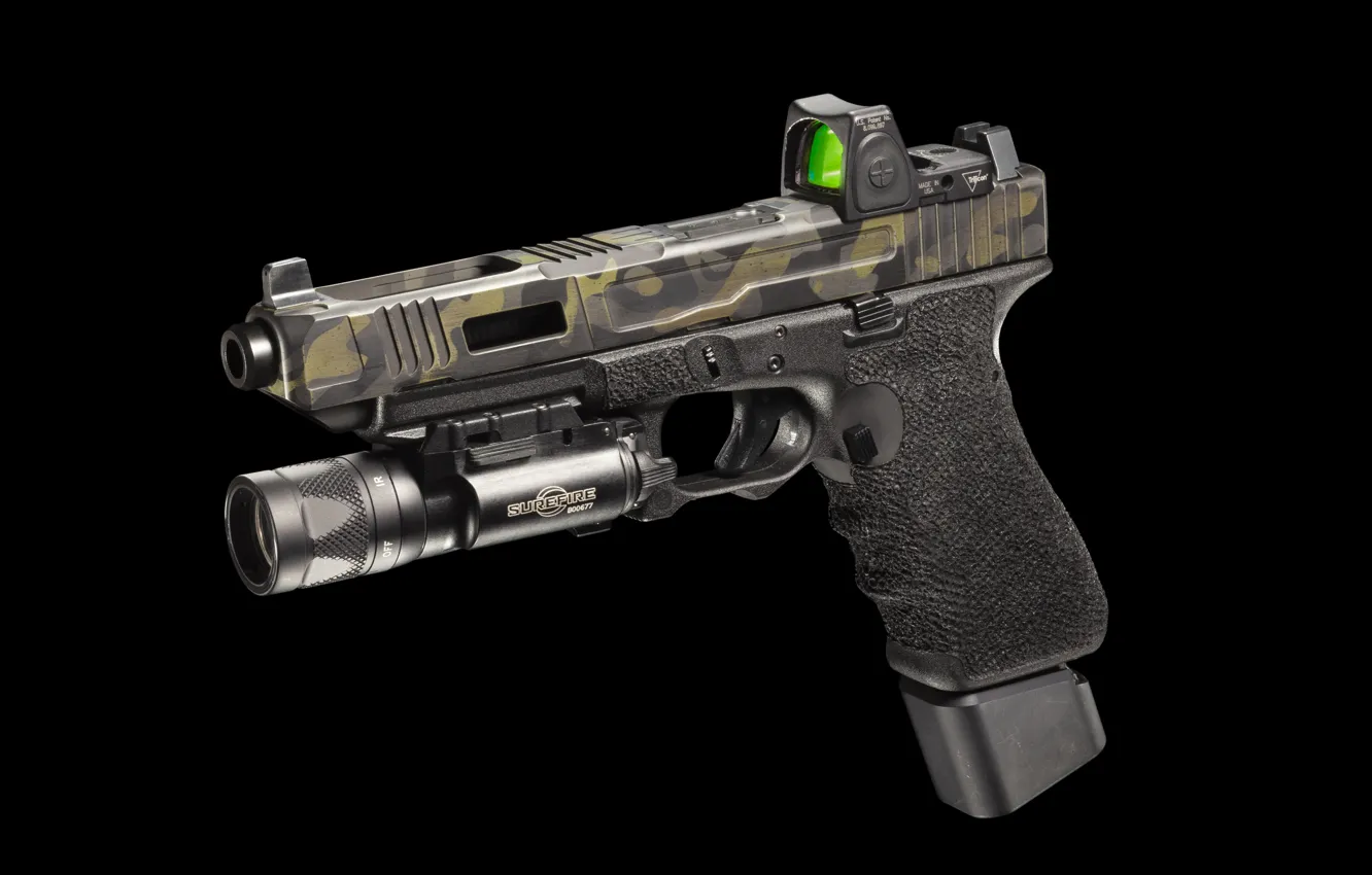Photo wallpaper gun, flashlight, G34, FI Mk 3