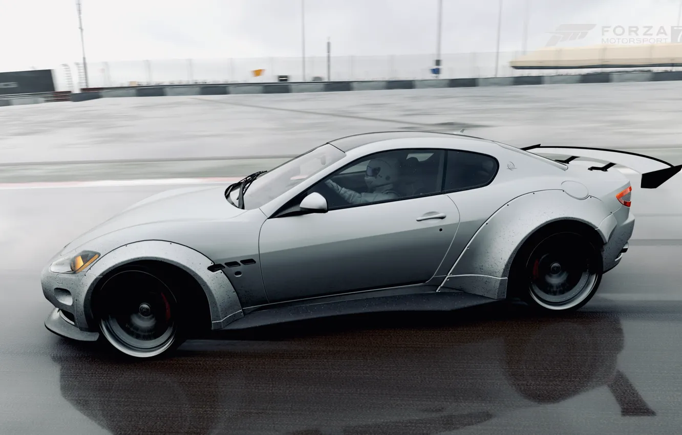 Photo wallpaper Maserati, HDR, drift, game, rain, Stig, Maserati Grant Turismo, FM7