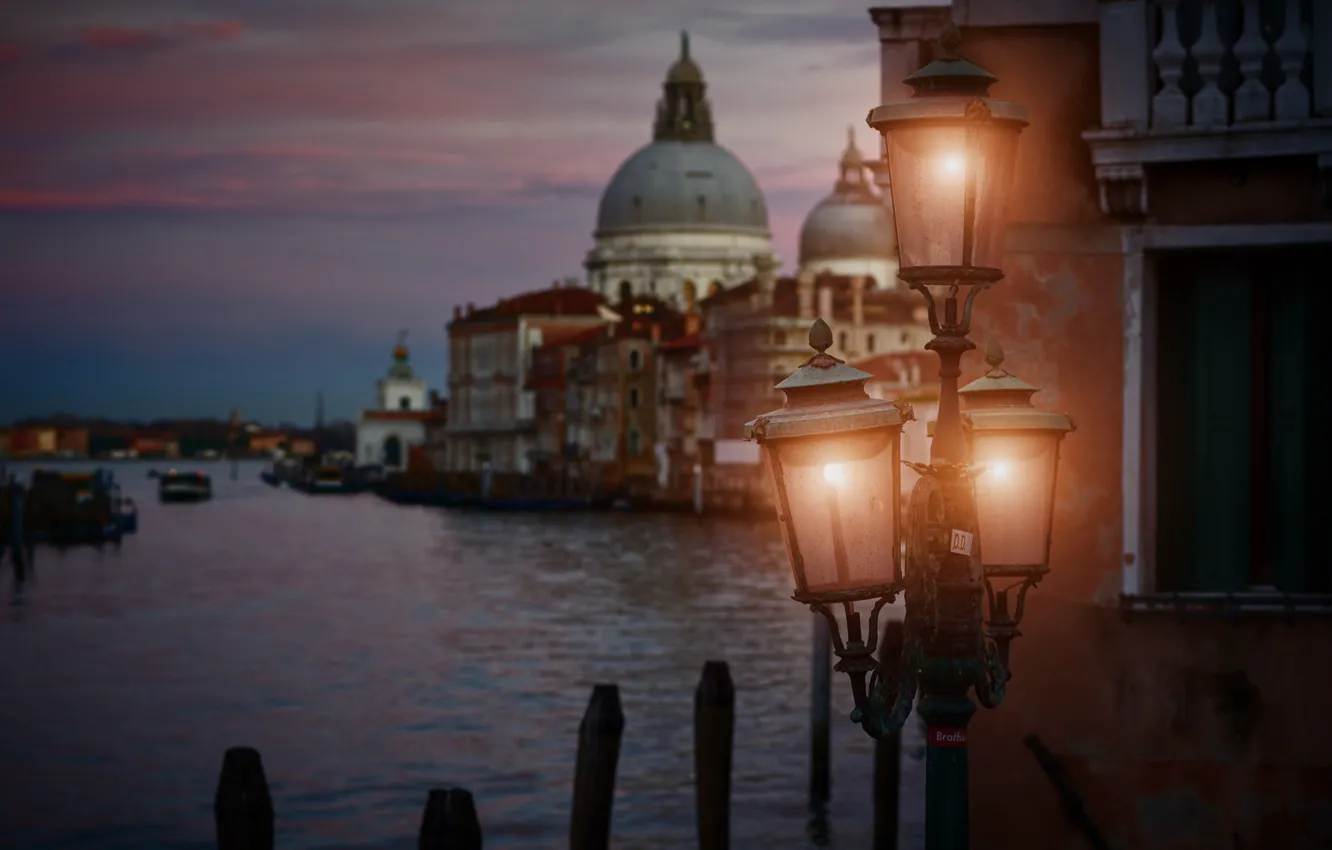 Photo wallpaper the city, lights, lights, Italy, Venice, Venice by night