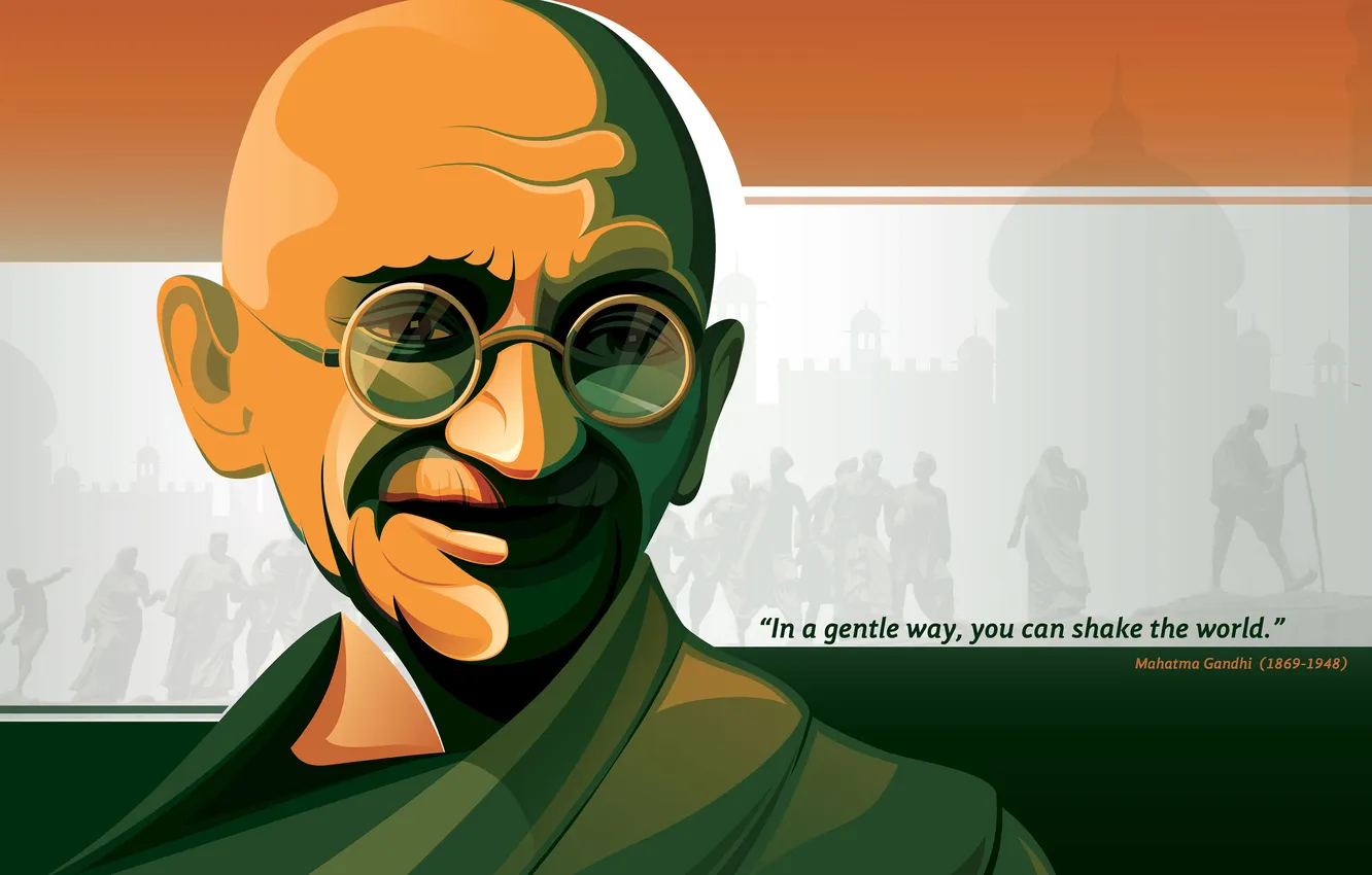 Photo wallpaper art, Men, Mahatma Ghandi