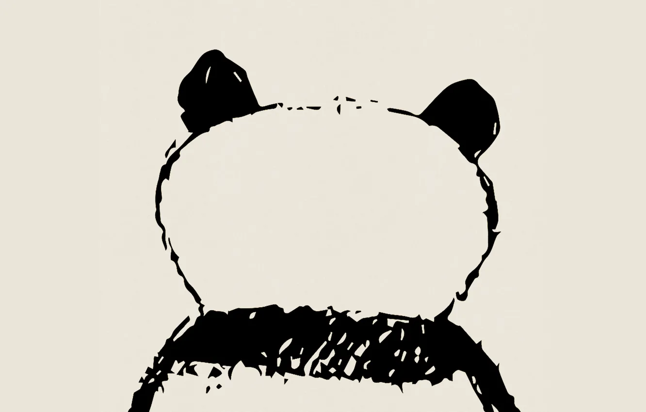 Photo wallpaper white, ass, minimalism, black, bear, Panda