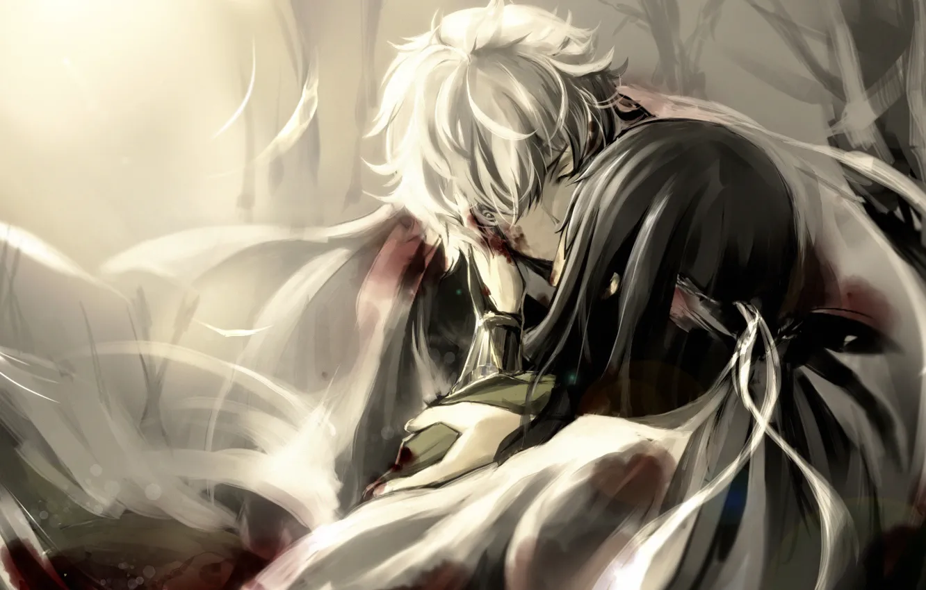 Photo wallpaper samurai, gin, Gintama, shiroyasha, Sakata, gintoki, white demon