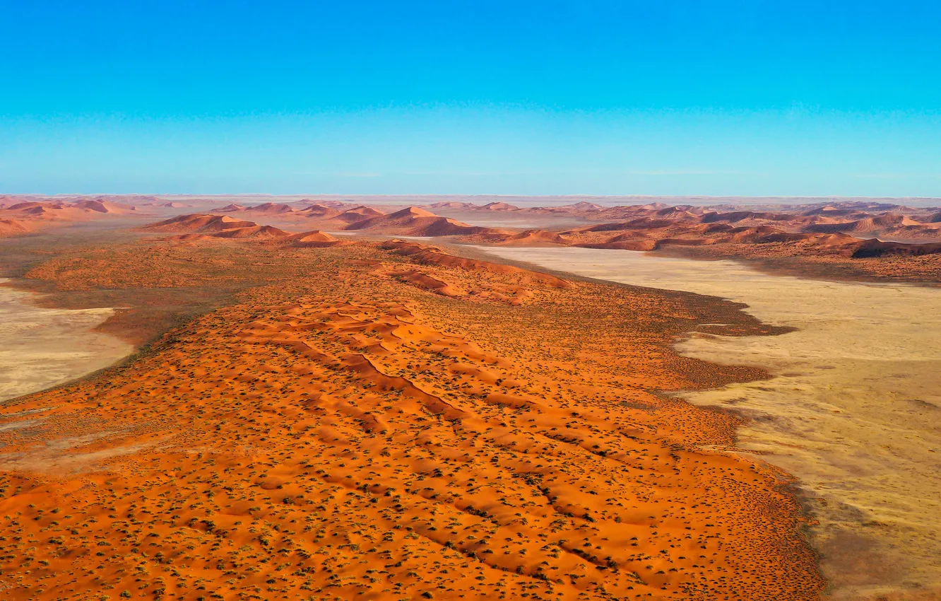Photo wallpaper sand, the sky, Park, desert, horizon, dunes, Africa, Namibia