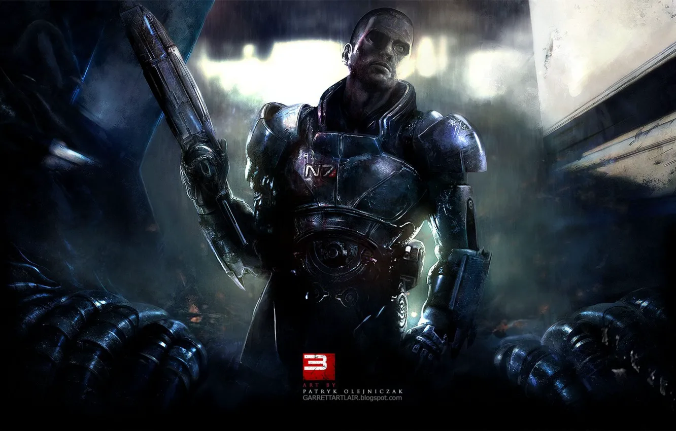 Photo wallpaper war, fallen, mass effect 3, Shepard