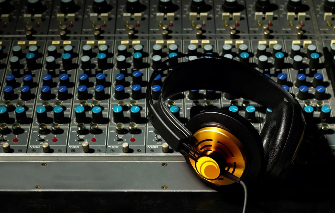 Photo wallpaper music, headphones, sound, remote, records, Music, party, mixer