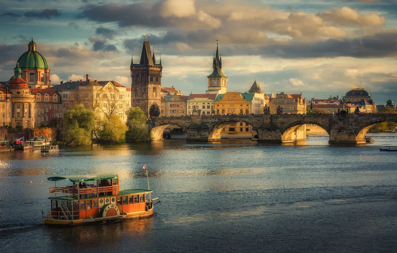 Photo wallpaper bridge, Prague, Czech Republic, The Charles Bridge in Prague
