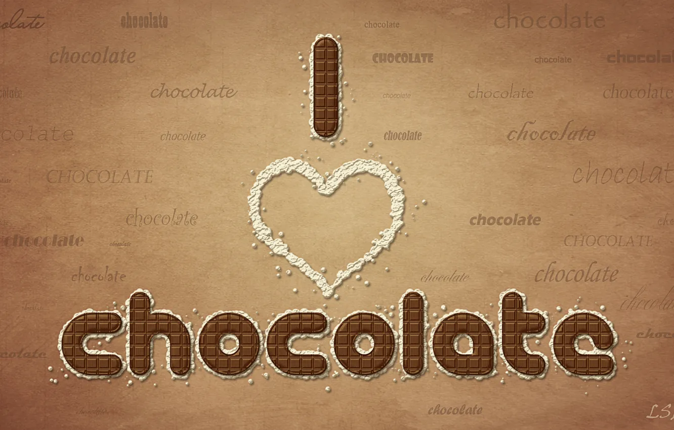 Photo wallpaper chocolate, words, chocolate, I love chocolate