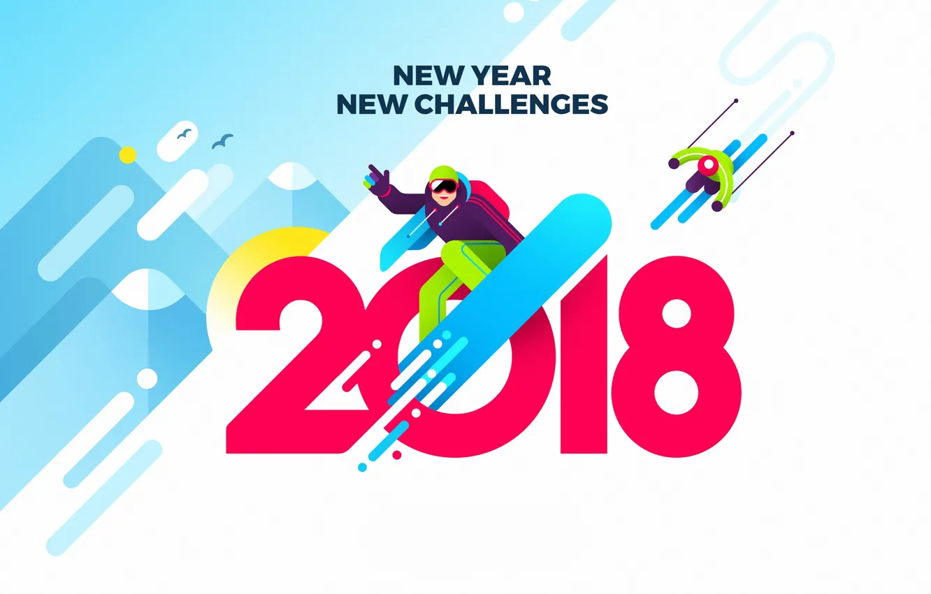 Photo wallpaper New year, 2018, New Year, New Challenges, New tests