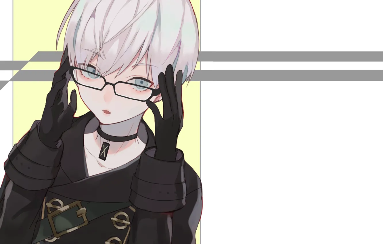 Photo wallpaper art, glasses, Nier Automata, YoRHa No 9 Type S