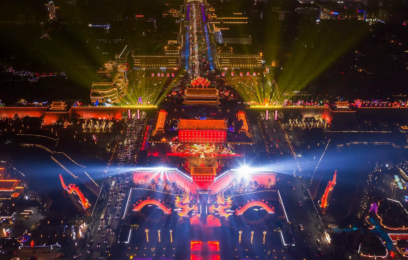 Photo wallpaper China, XI'an, Chinese New Year