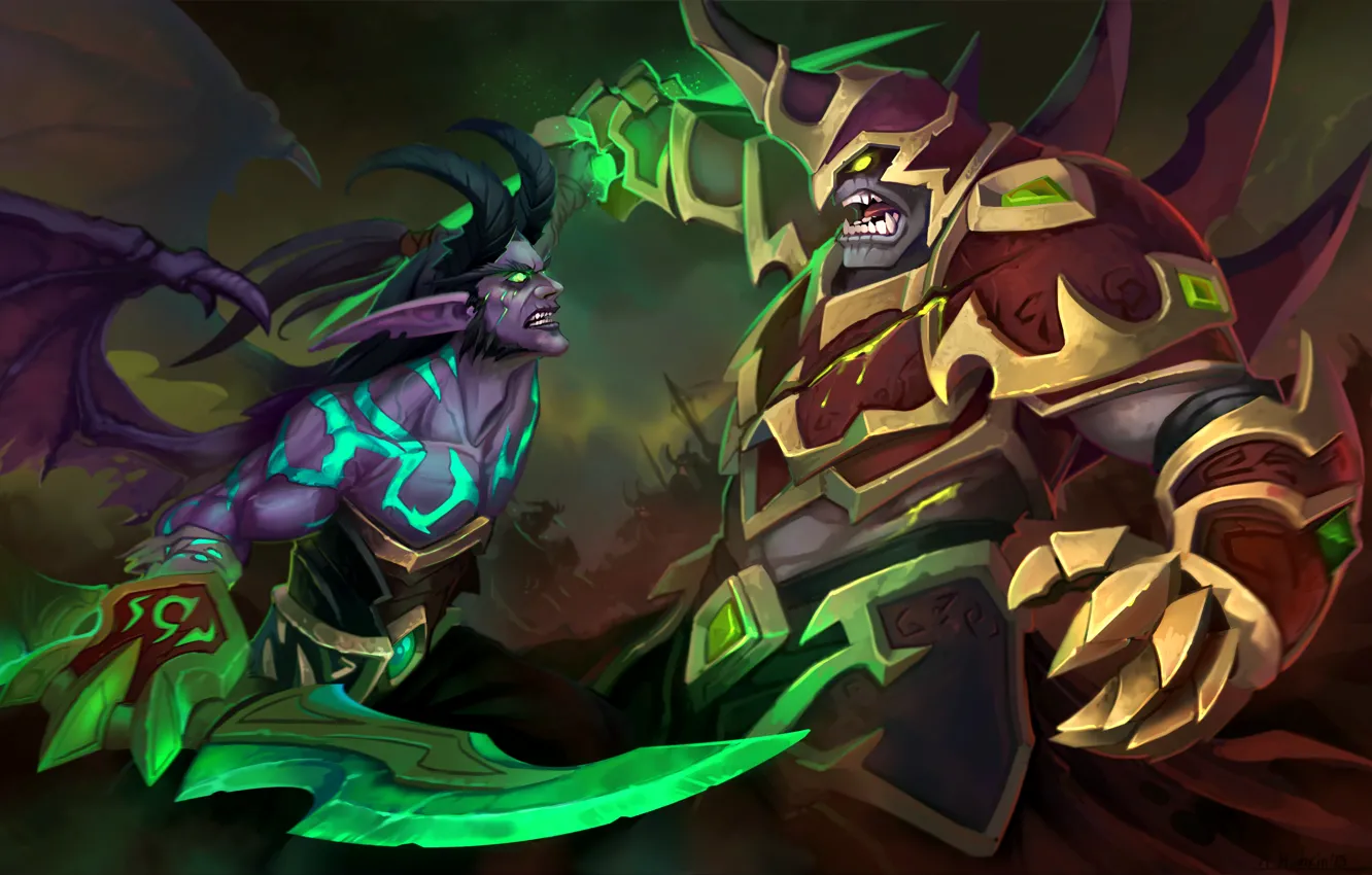 Photo wallpaper the demon, World of Warcraft, wow, demon hunter, Demon Hunter, legion