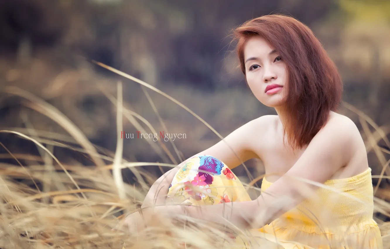 Photo wallpaper girl, portrait, Asian