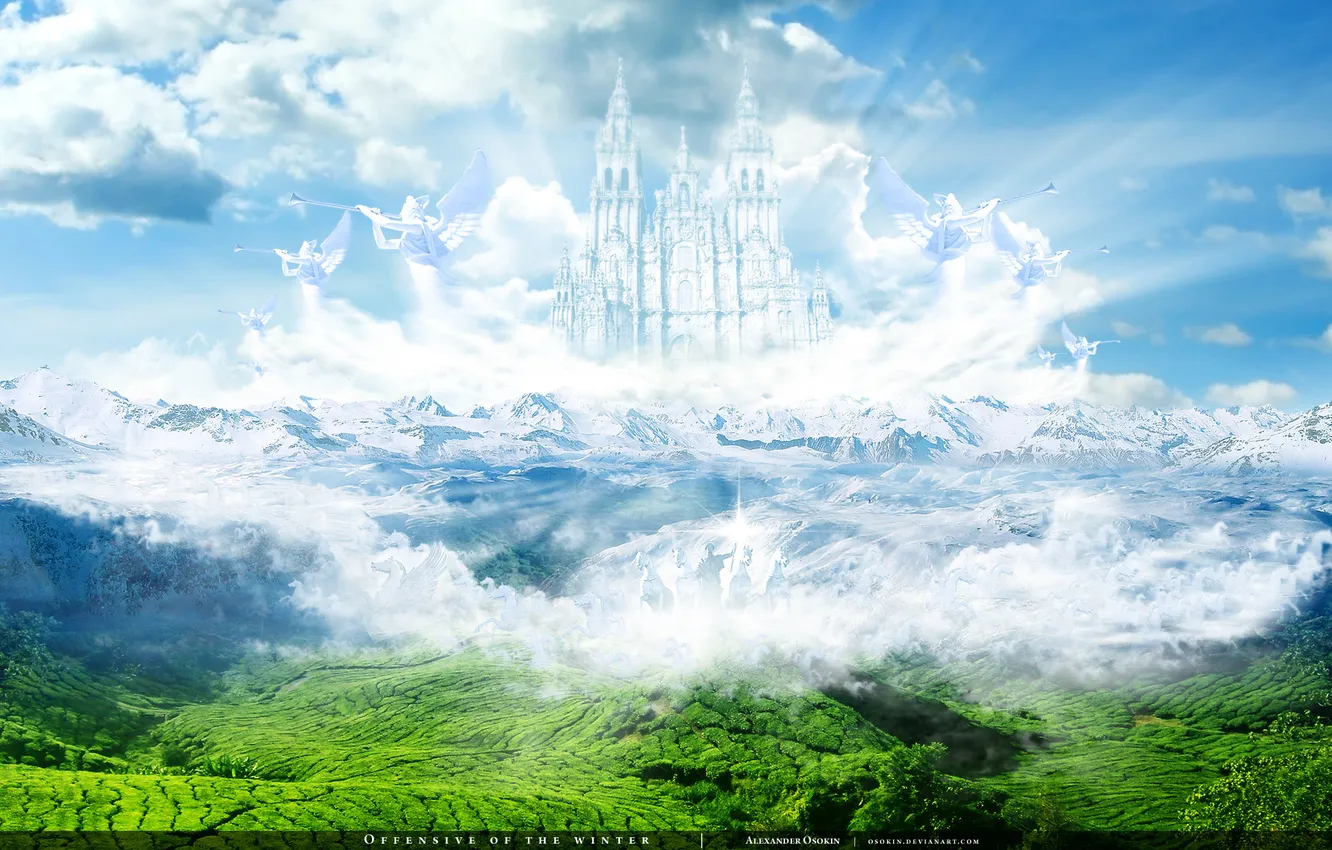 Photo wallpaper winter, castle, Offensive of the winter