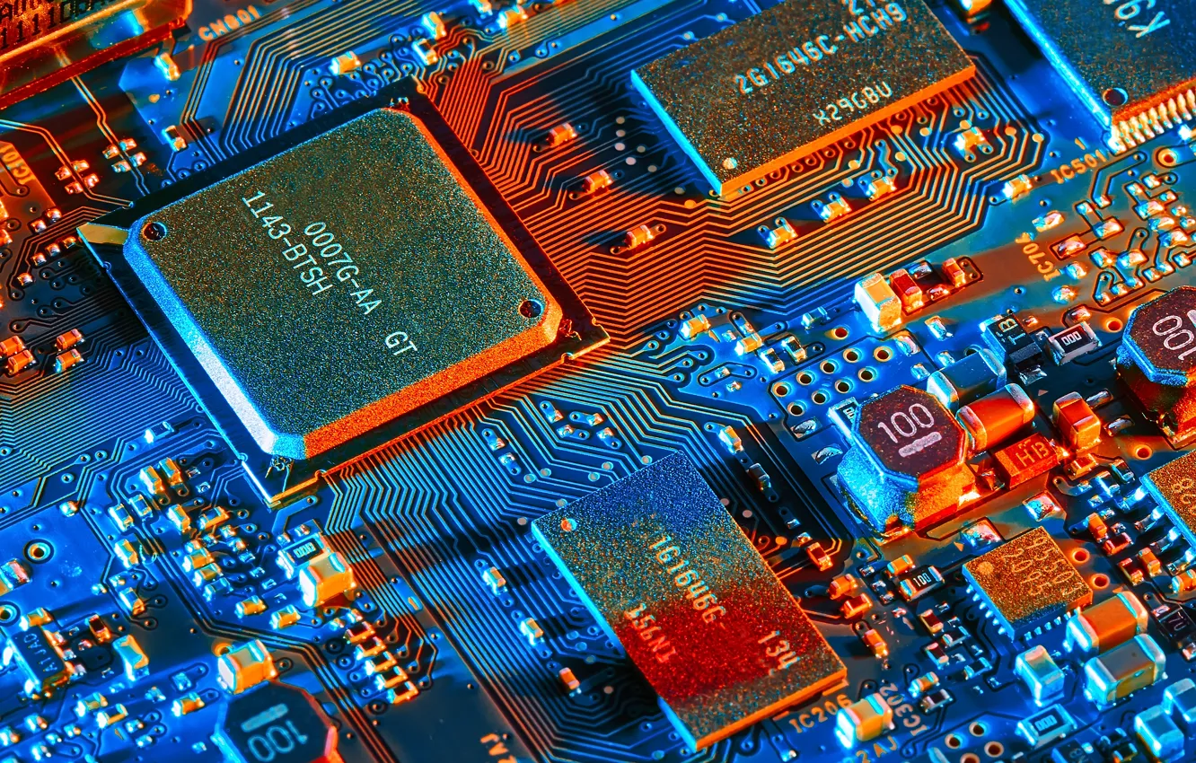 Photo wallpaper electronics, electronic components, microprocessor, electrical circuit