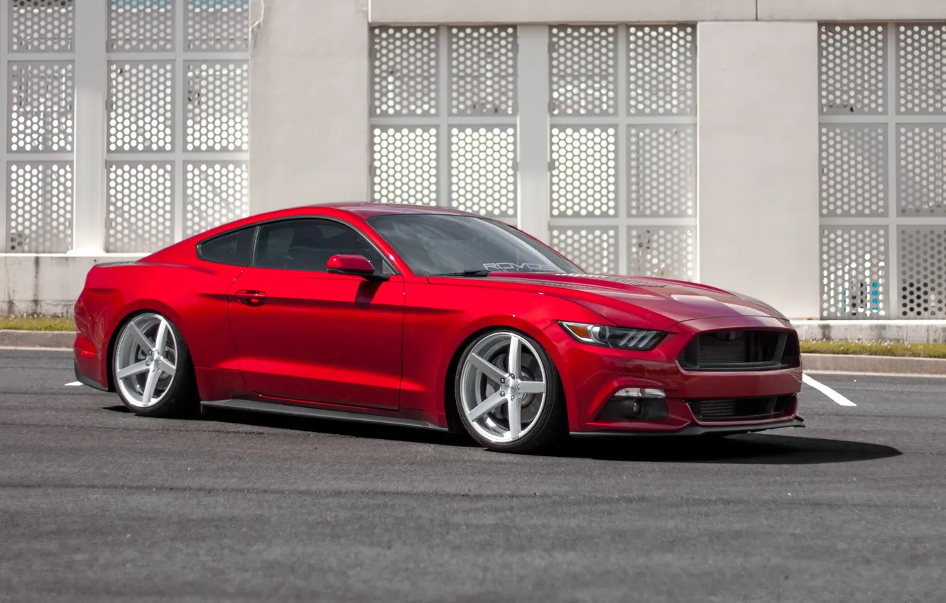 Photo wallpaper Mustang, Ford, Red, New
