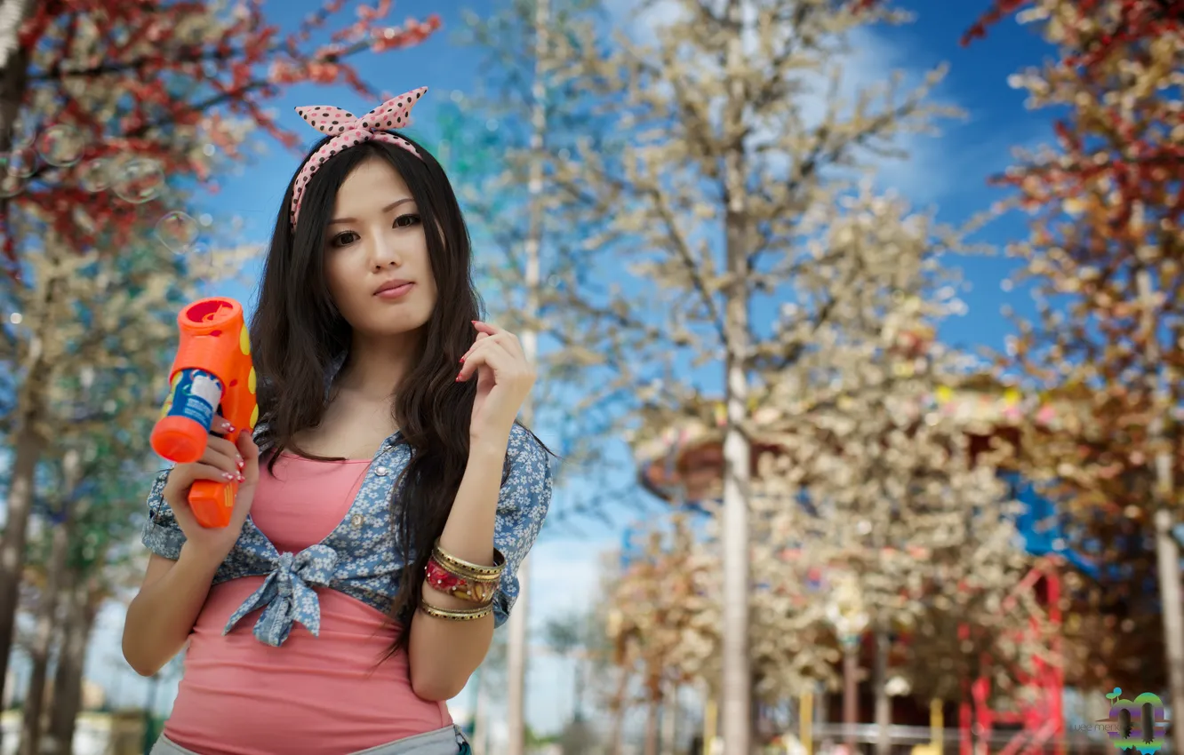 Photo wallpaper eyes, look, girl, model, hair, figure, Grace, girl