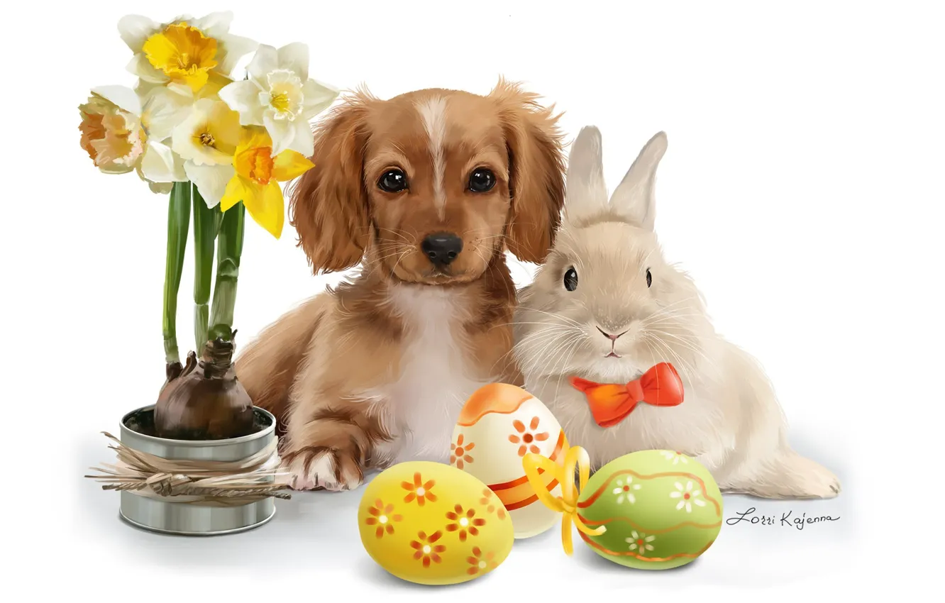 Photo wallpaper holiday, art, Easter, Easter, children's, lorri kajenn the