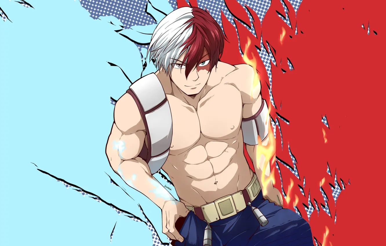 Photo wallpaper Look, Fire, Guy, My Hero Academia, Boku No Hero Academy, Todoroki Shoto, My Hero Academy