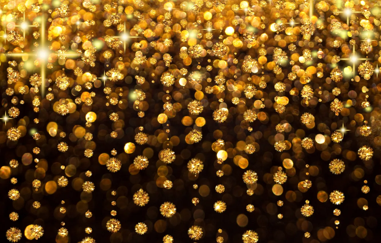 Photo wallpaper light, decoration, stones, background, gold, rain, holiday, Shine