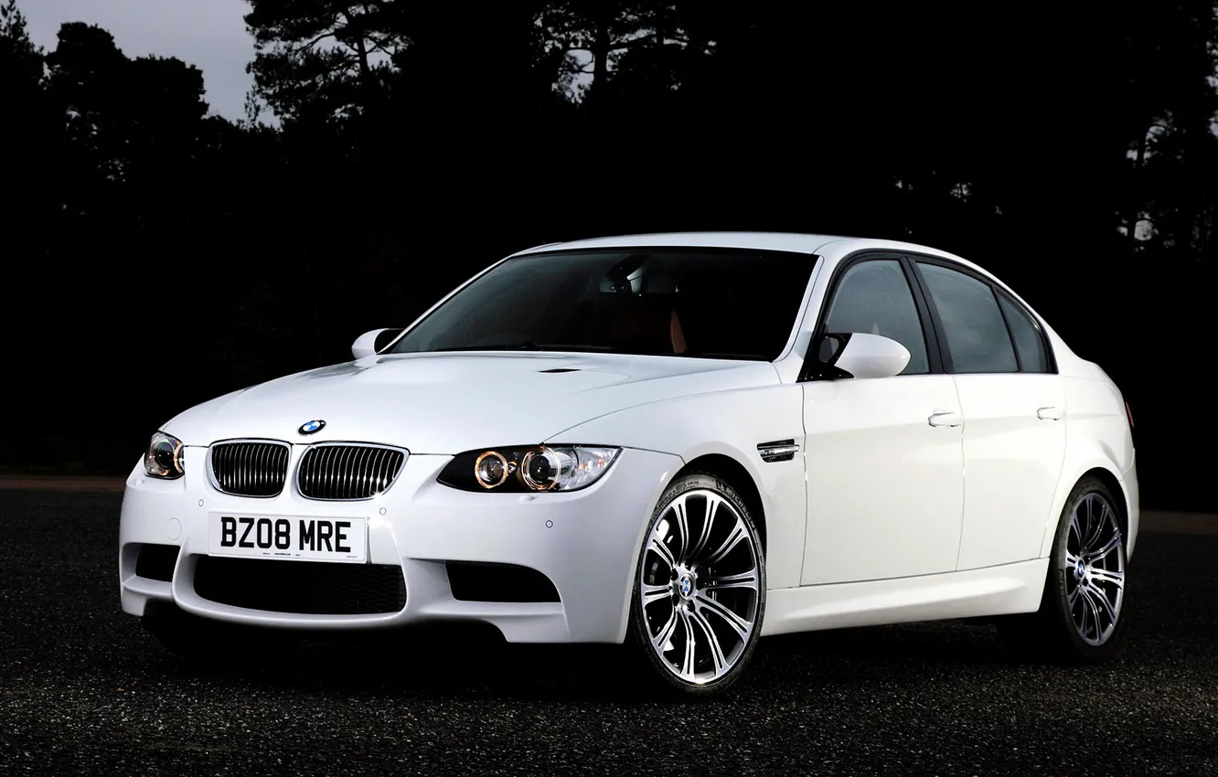 Photo wallpaper machine, asphalt, cars, bmw m3