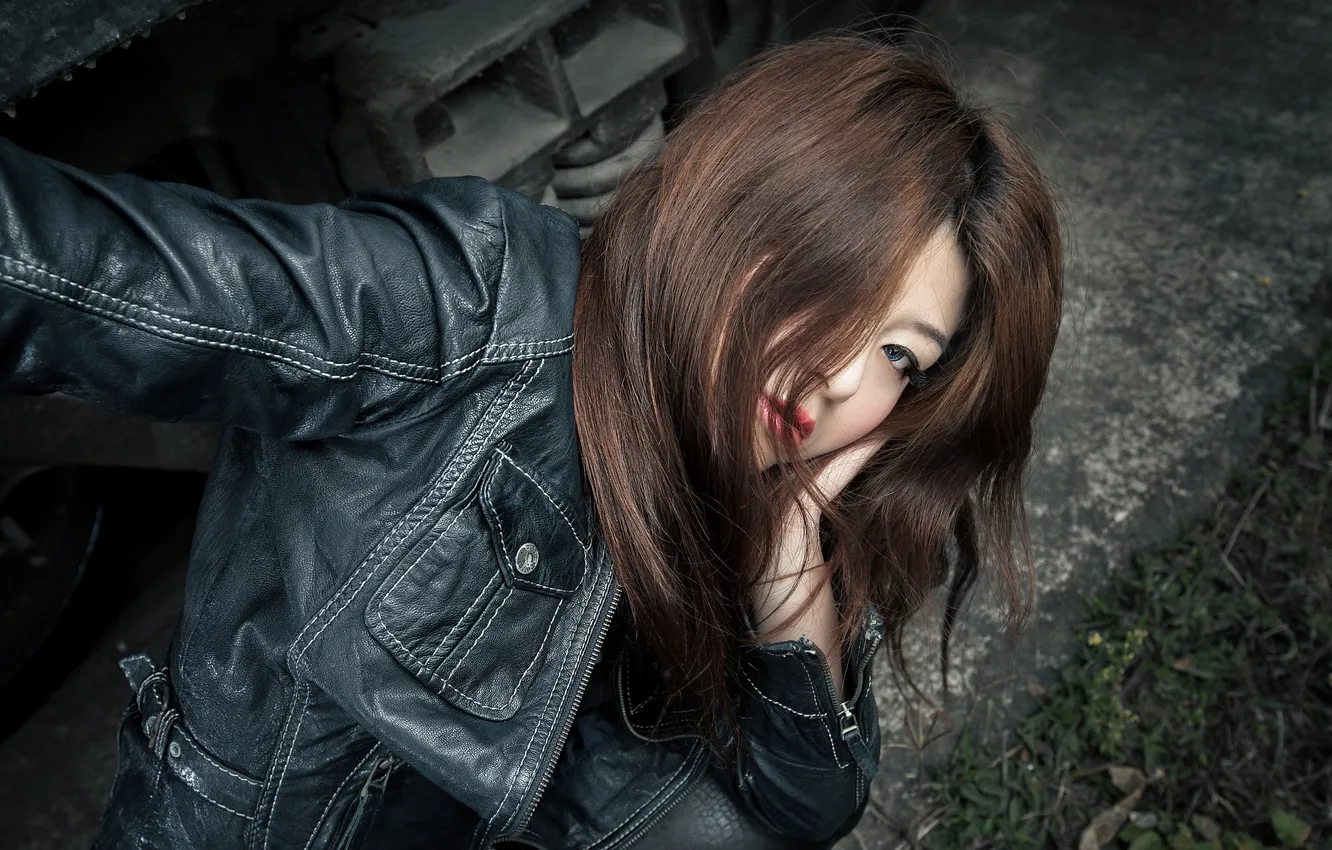 Photo wallpaper girl, background, Asian