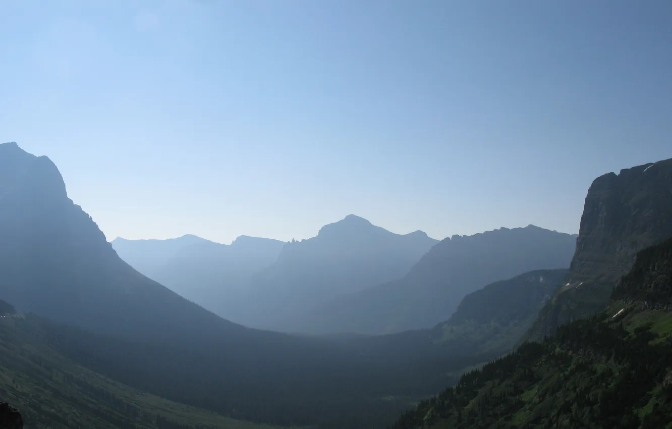 Photo wallpaper trees, mountains, photo, landscapes, view, forest, places, Glacier National Park