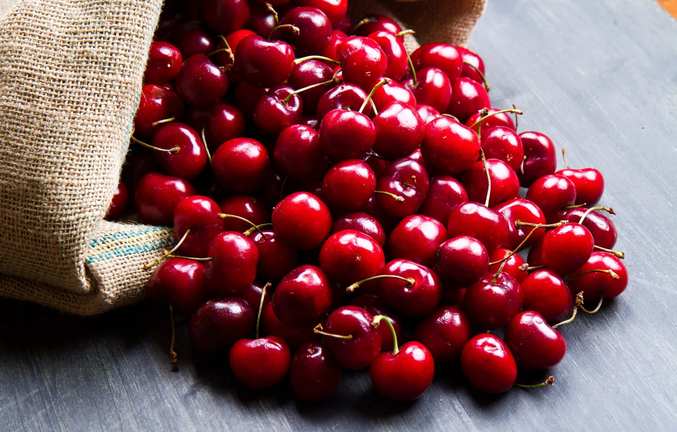 Photo wallpaper berries, cherry, ripe, delicious
