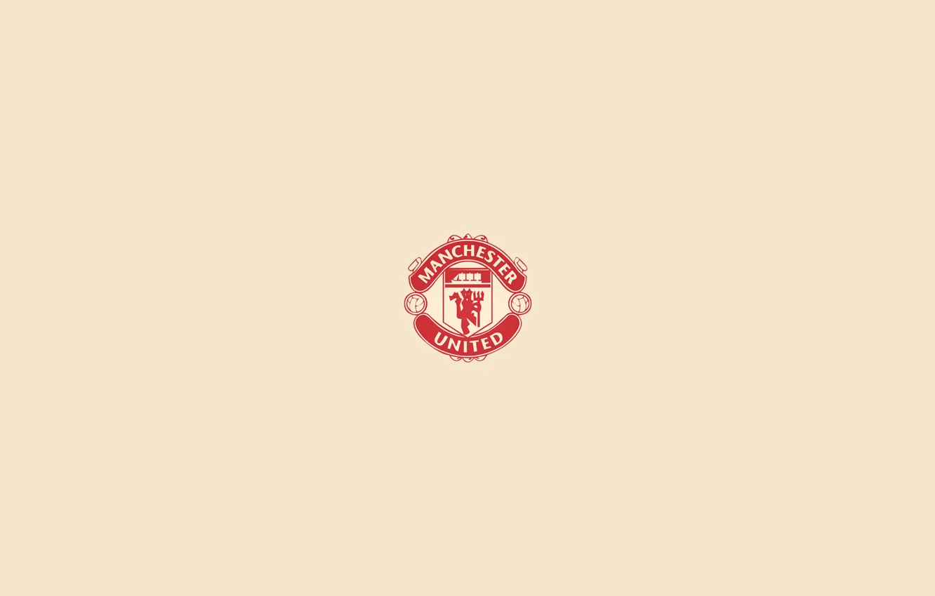 Photo wallpaper logo, soccer, Manchester United, Minimalism
